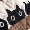黒猫がかわいいマタノアツコプロデュースのMEMEボーダー フランネル素材であったか！こたつ上掛けやソファカバーにも　西川/西川産業 東京西川　マルチカバー/長方形『200×240cm』MT8651N_0304