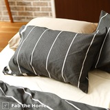 Fab the Home～Zebrano ゼブラノ～ モダンなモノトーンボーダー柄。柔らかくしなやかな手触りの枕カバー50×91cm（50×70cm用）